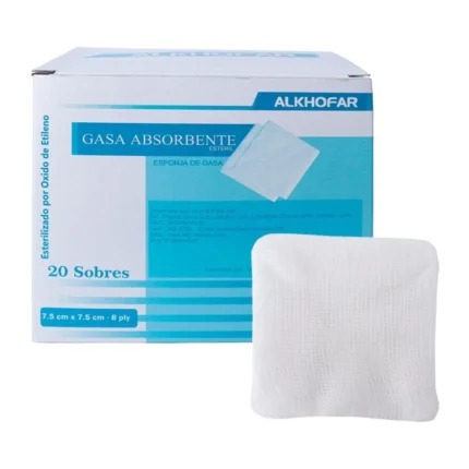 GASA ESTERIL DE 7.5 X 7.5 CM X 20 UND