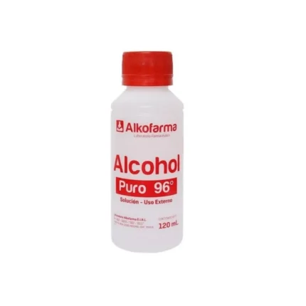 ALCOHOL PURO 96º X 120ML X 12 UNDS